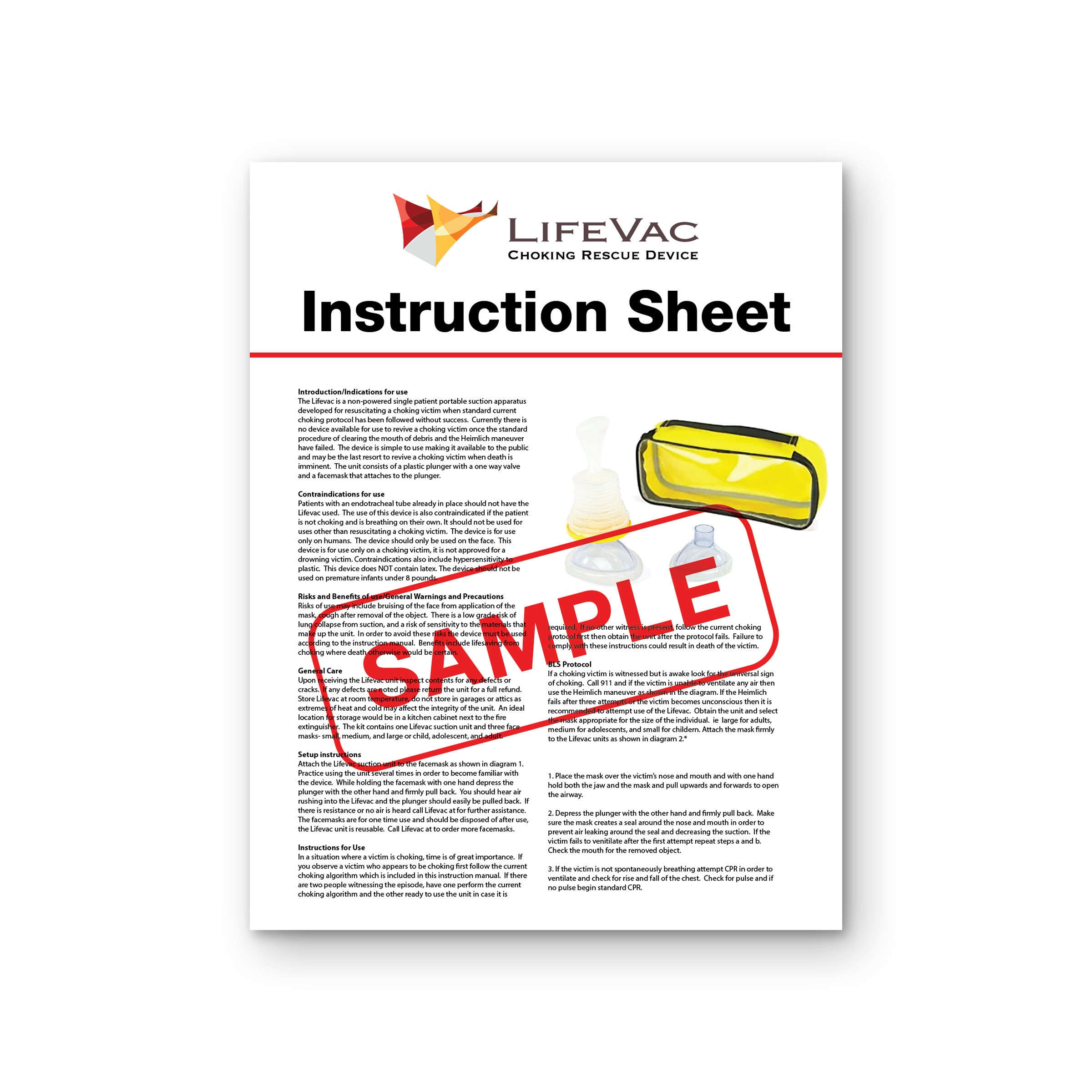 Replacement Instruction Sheet - LifeVac Anti-Choking Device